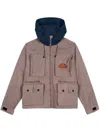 Brain Dead Textured Jacket With Contrasting Hood In Gray