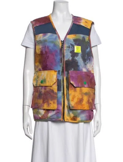 Pre-owned Brain Dead Tie-dye Print Vest In Multicolor