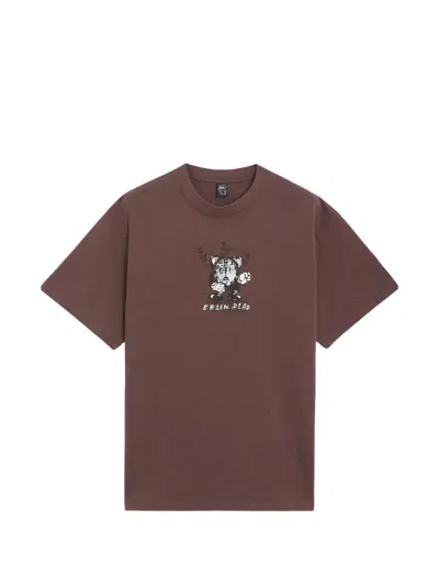 Brain Dead Time Is Nigh Graphic-print T-shirt In Brown
