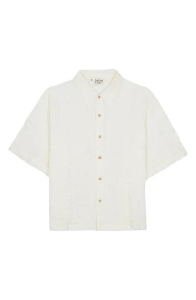 Brain Dead Twisted Piping Embroidered Cotton Button-up Shirt In Neutral