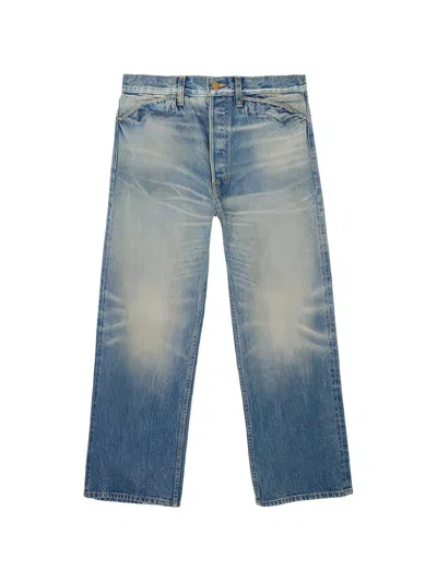 Brain Dead Washed-effect Jeans In Blue