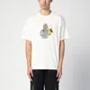 Brain Dead White Cotton T-shirt With Print In Blue