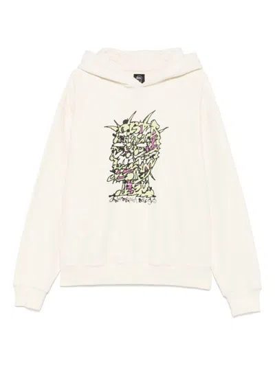Brain Dead White Scrambled Head Hoodie In Neutral