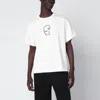 Brain Dead White Tshirt With Embroidered Logo In White