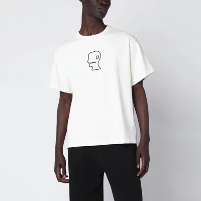 Brain Dead White Tshirt With Embroidered Logo In Animal Print