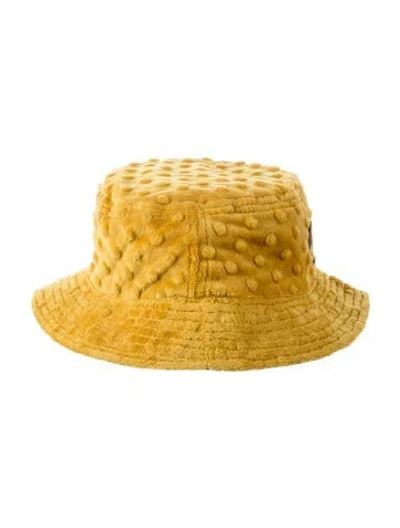 Pre-owned Brain Dead Women's Yellow Fur  Bucket Hat