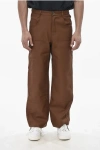 Brain Dead Wool Cargo Pants With Logo Button In Brown