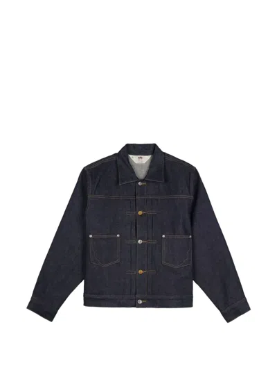 Brain Dead X A.p.c. Cropped Denim Jacket In Blue