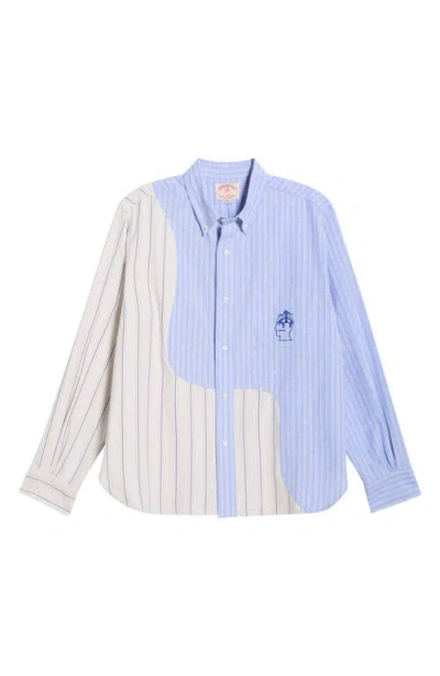 Brain Dead X Brooks Brothers California Panelled Oxford Button-down Shirt In Blue