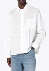 Brain Dead X Brooks Brothers Logo Embroidered Long-sleeved Shirt In White