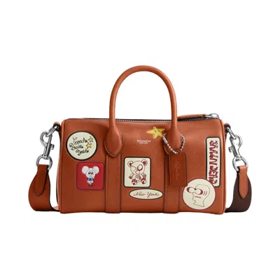 Pre-owned Brain Dead X Coach Burnished Compass 25 With Patches 'amber Brown Multicolor' | Women's Size Onesize