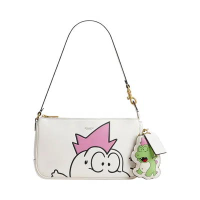 Pre-owned Brain Dead X Coach Darby Dino Print Plaza Bag With Charm 'chalk Multicolor' | Black | Women's Size O