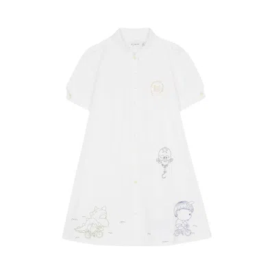 Pre-owned Brain Dead X Coach Embroidered Shirt Dress 'white' | Women's Size 8