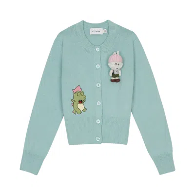 Pre-owned Brain Dead X Coach Plush Character Cardigan 'light Green' | Women's Size Xs