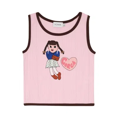 Pre-owned Brain Dead X Coach Pointelle Graphic Tank Top 'pink' | Women's Size S