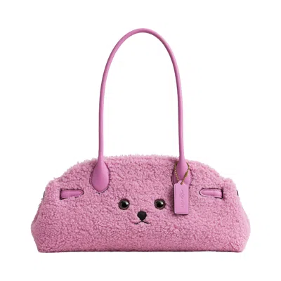 Pre-owned Brain Dead X Coach Shearling Trim Character Empire Carryall 34 'fuchsia' | Pink | Women's Size Onesi