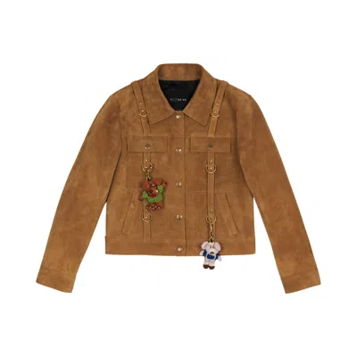 Pre-owned Brain Dead X Coach Suede Strap Jacket 'tan' | Women's Size S