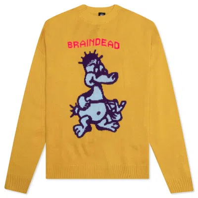 Pre-owned Brain Dead X Hype Slingshot Knit Sweater In Mustard