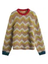 Brain Dead Zig-zag Wool-blend Knit Sweater In Multi