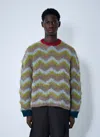 Brain Dead Ziz-zag Sweater In Green