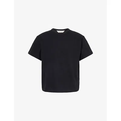 Braindead Mens Black Easy Logo-embroidered Cotton T-shirt Xl