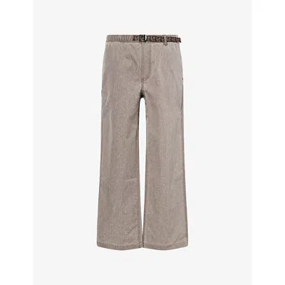 Braindead Mens Brown Climber Washed Ripstop Cotton Trousers