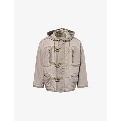 Braindead Mens Brown Multi-pocket Toggle Woven Jacket