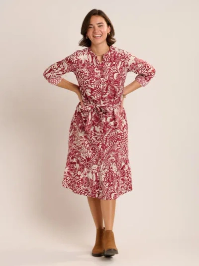 Brakeburn Alise Midi Shirt Dress In Burgundy