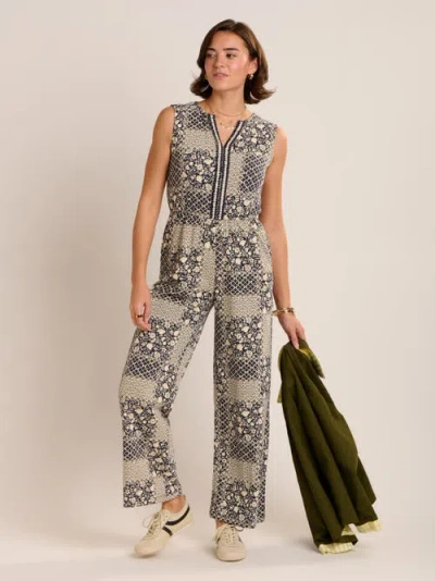 Brakeburn Amanda Printed Jumpsuit In Blue