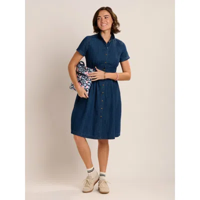 Brakeburn Antonia Button Front Denim Dress In Blue