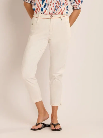 Brakeburn Blake Embroidered Detail Pants In White