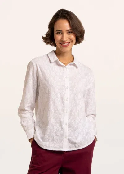 Brakeburn Flora Embroidered Blouse In White