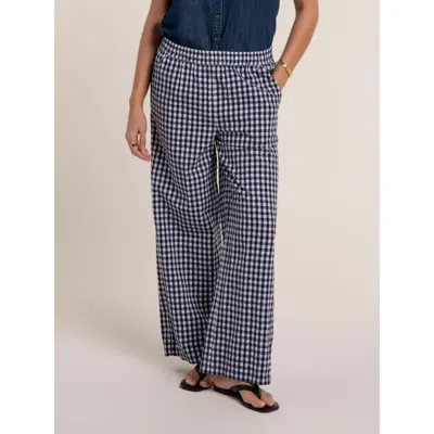 Brakeburn Gingham Wide Leg Aitana Trousers In Black