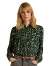 Brakeburn Mylla Long Sleeve Leopard Print Shirt In Green