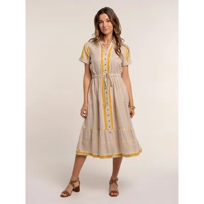 Brakeburn Palmira Midi Dress In Neutral