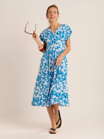 Brakeburn Ranieli Floral Print Midi Dress In Blue