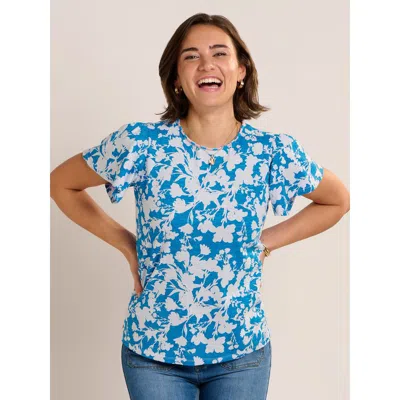 Brakeburn Ria Floral Print T-shirt In Blue
