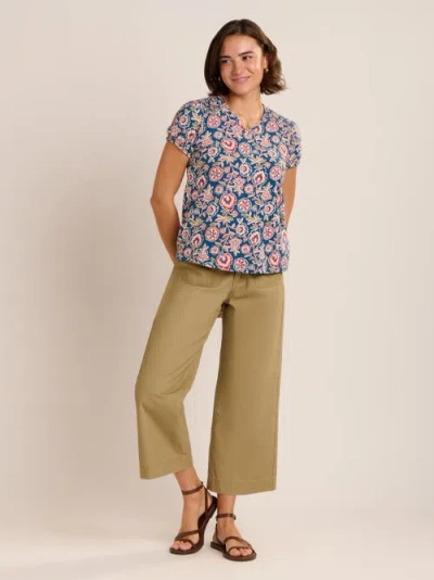 Brakeburn Sheridan Soft Floral Blouse In Blue