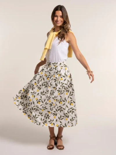 Brakeburn Sicily Midi Skirt In White