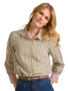 Brakeburn Vicky Long Sleeve Striped Shirt In Green