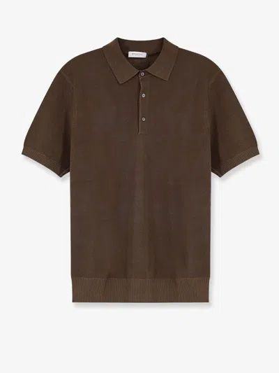 Bramani Cashmere Cotton And Silk Blend Polo Shirt In Animal Print