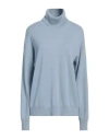 Bramani Cashmere Woman Turtleneck Sky Blue Size S/m Cashmere In Blue