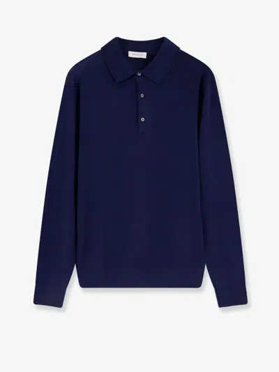 Bramani Cashmere Wool Polo Sweater In Blue