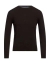 Bramante Man Sweater Dark Brown Size L Merino Wool, Cashmere
