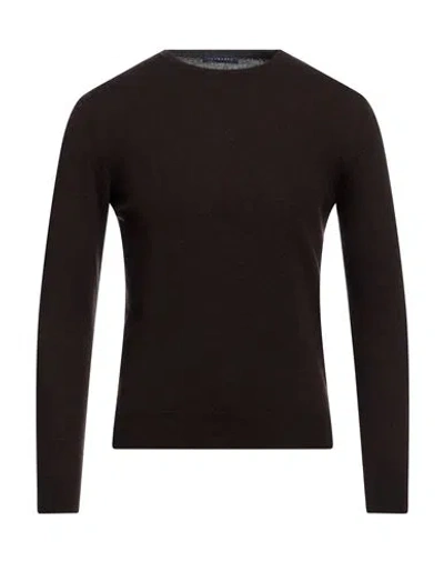 Bramante Man Sweater Dark Brown Size L Merino Wool, Cashmere