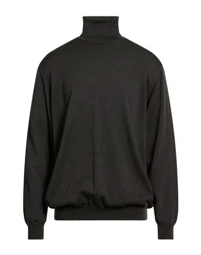 Bramante Man Turtleneck Charcoal Size 44 Merino Wool In Gray