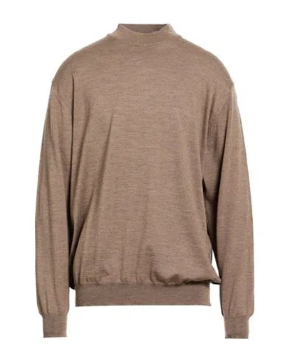 Bramante Man Turtleneck Light Brown Size 50 Merino Wool