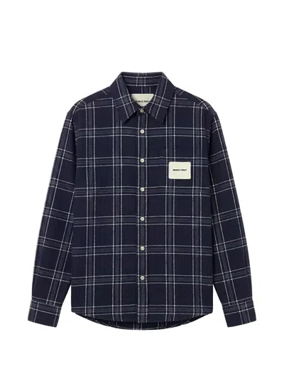 Bram's Fruit Check Flannel Shirt In Blue