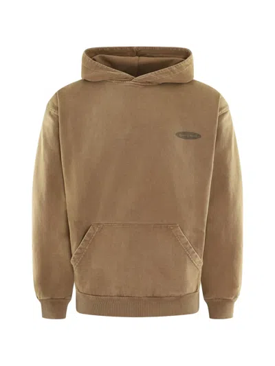 Bram's Fruit Distressed Slogan-print Hoodie In Brown