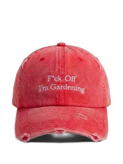 Bram's Fruit Distressed Washed-effect Baseball Cap In Red